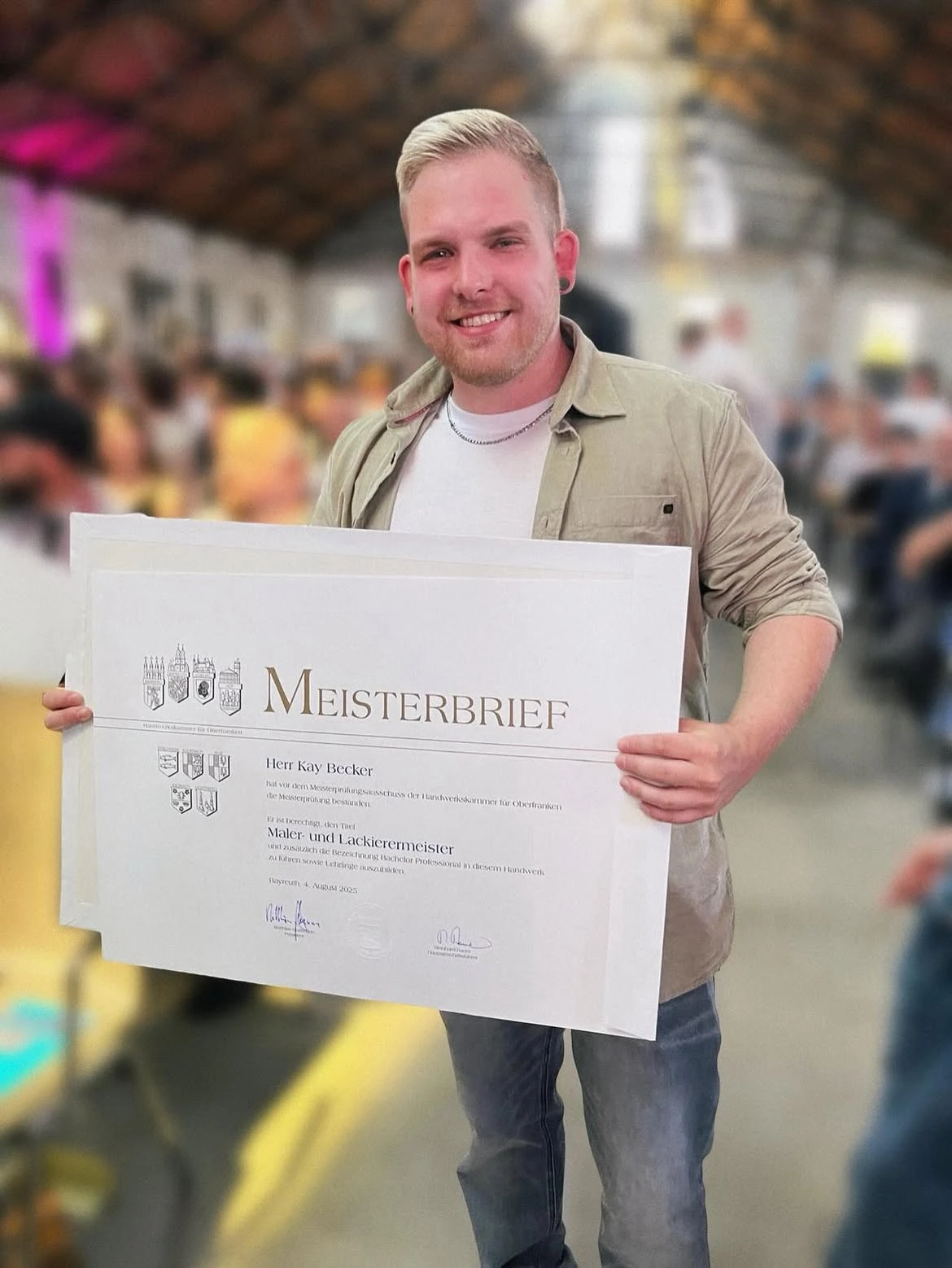 Kay Becker mit Meisterbrief